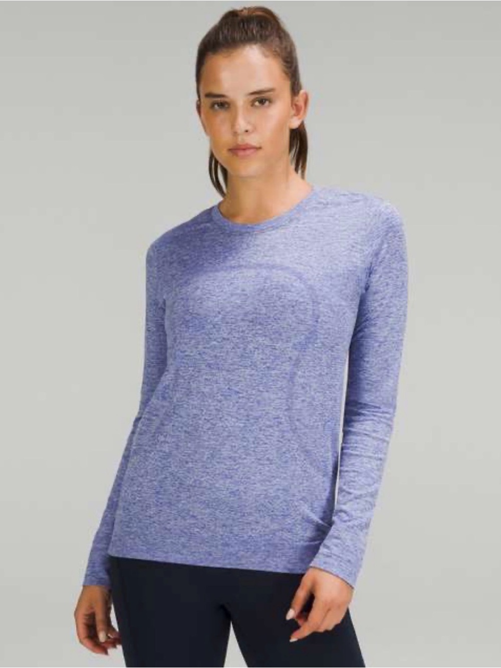Lululemon Swiftly Relaxed-Fit Long Sleeve Shirt Psychic / White, size 4